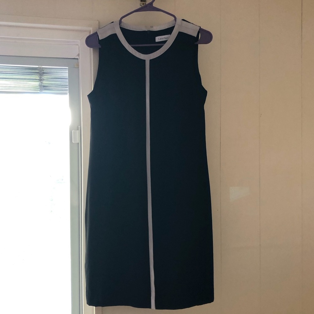 🌟Calvin Klein Black Dress with White Accents